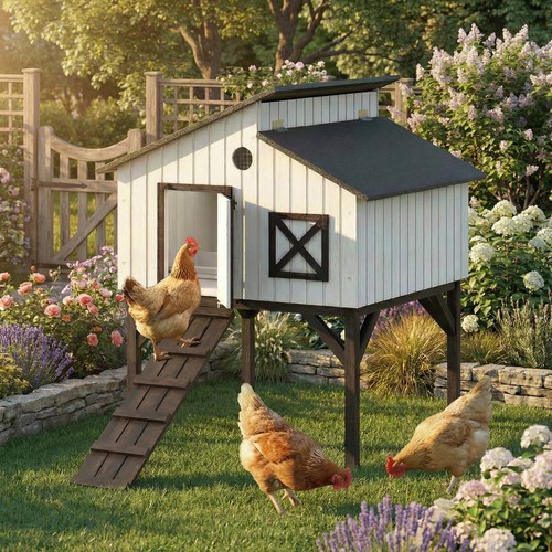 Chicken coop hen house - house, with